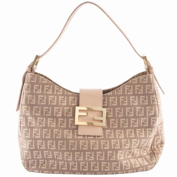 FENDI Pink Leather Zucca Shoulder Bag - Picture 1 of 16